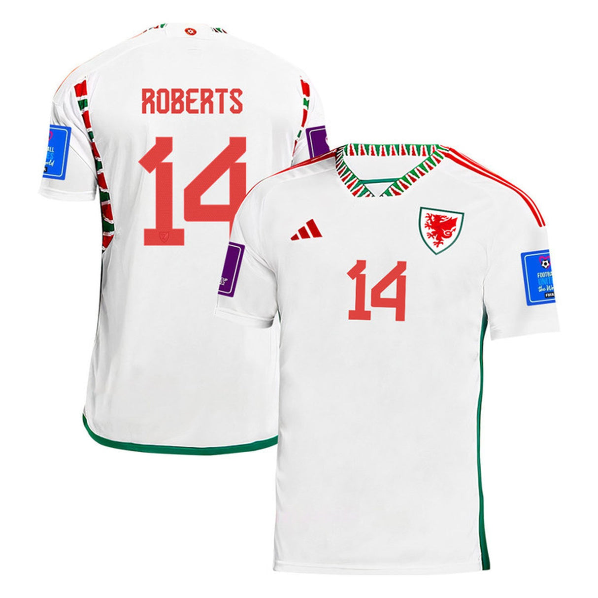 Connor Roberts Wales 14 Fifa World Cup Jersey - Kit Captain