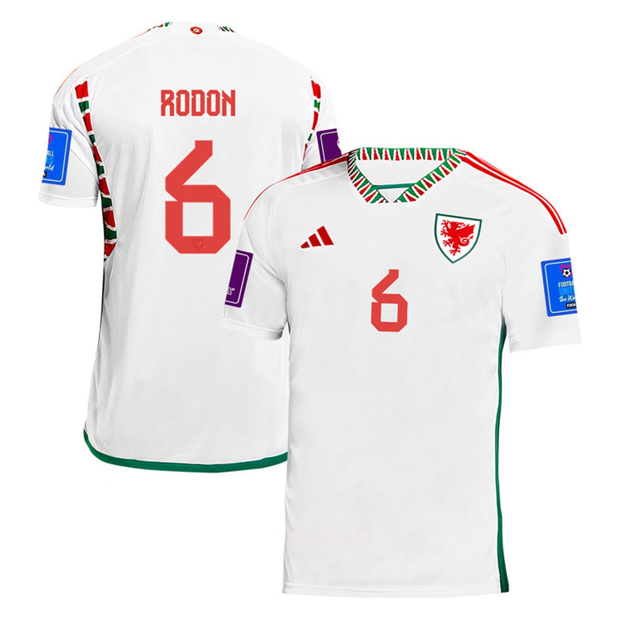 Joe Rodon Wales 6 Fifa World Cup Jersey - Kit Captain