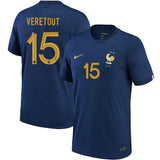 Jordan Veretout France 15 FIFA World Cup Jersey - Kit Captain