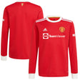 Manchester United Home Shirt 2021-22-Long Sleeve-Kids - Kit Captain