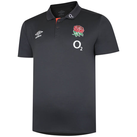 England Rugby Poly Polo Shirt - Carbon - Mens - Kit Captain