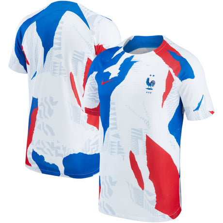 France Pre-Match Short Sleeve Top - White - Kit Captain