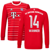 FC Bayern Home Shirt 2022-23 - Kids - Long Sleeve with Wanner 14 printing - Kit Captain