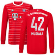 FC Bayern Home Shirt 2022-23 - Kids - Long Sleeve with Musiala 42 printing - Kit Captain