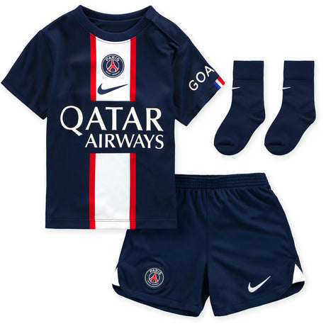 Paris Saint-Germain Home Stadium Kit 2022-23 - Infants with Hakimi 2 printing - Kit Captain