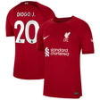 Liverpool Home Stadium Shirt 2022-23 with Diogo J. 20 printing - Kit Captain