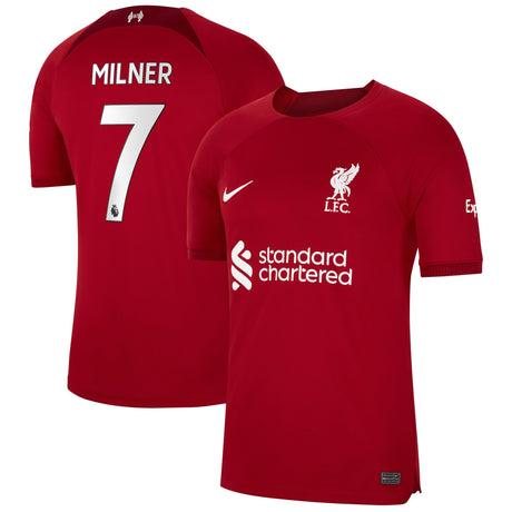 Liverpool Home Stadium Shirt 2022-23 with Milner 7 printing - Kit Captain