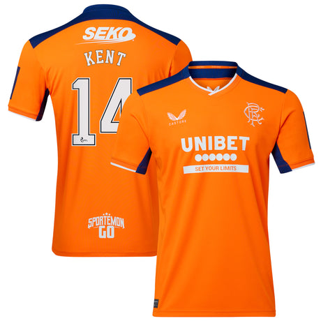 Glasgow Rangers Third Shirt 2022-23 with Kent 14 printing - Kit Captain