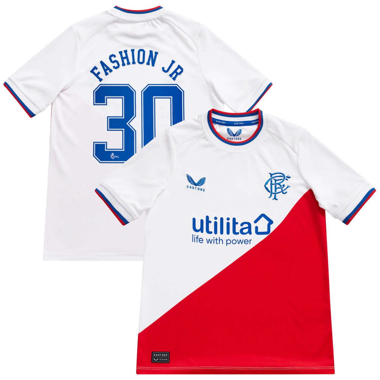 Glasgow Rangers Away Shirt 2022-23 - Kids with Fashion Jr 30 printing - Kit Captain