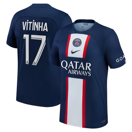 Paris Saint-Germain Home Stadium Shirt 2022-23 with Vitinha 17 printing - Kit Captain