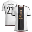 Germany Home Authentic Shirt with Gündogan 21 printing - Kit Captain