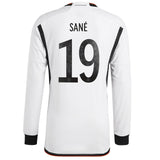 Germany Home Authentic Shirt - Long Sleeve with Sané 19 printing - Kit Captain