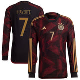 Germany Away Authentic Shirt - Long Sleeve with Havertz 7 printing - Kit Captain