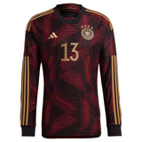 Germany Away Authentic Shirt - Long Sleeve with Müller 13 printing - Kit Captain