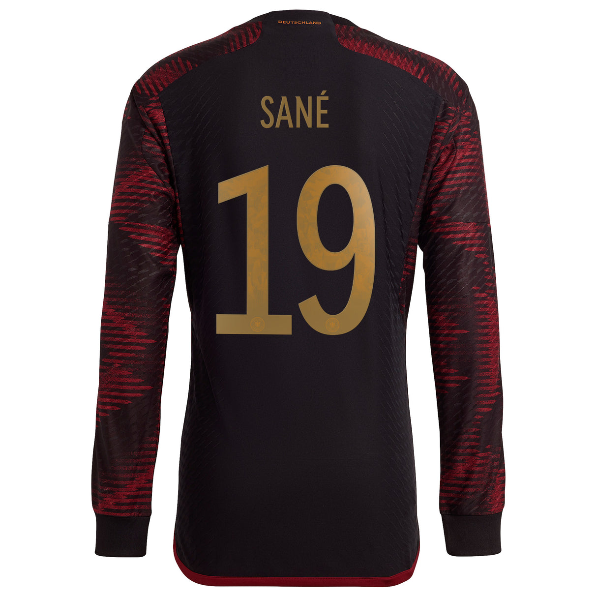 Germany Away Authentic Shirt - Long Sleeve with Sané 19 printing - Kit Captain