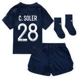 Paris Saint-Germain Home Stadium Kit 2022-23 - Infants with Soler 28 printing - Kit Captain