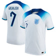 England Home Match Shirt 2022 with Grealish 7 printing - Kit Captain