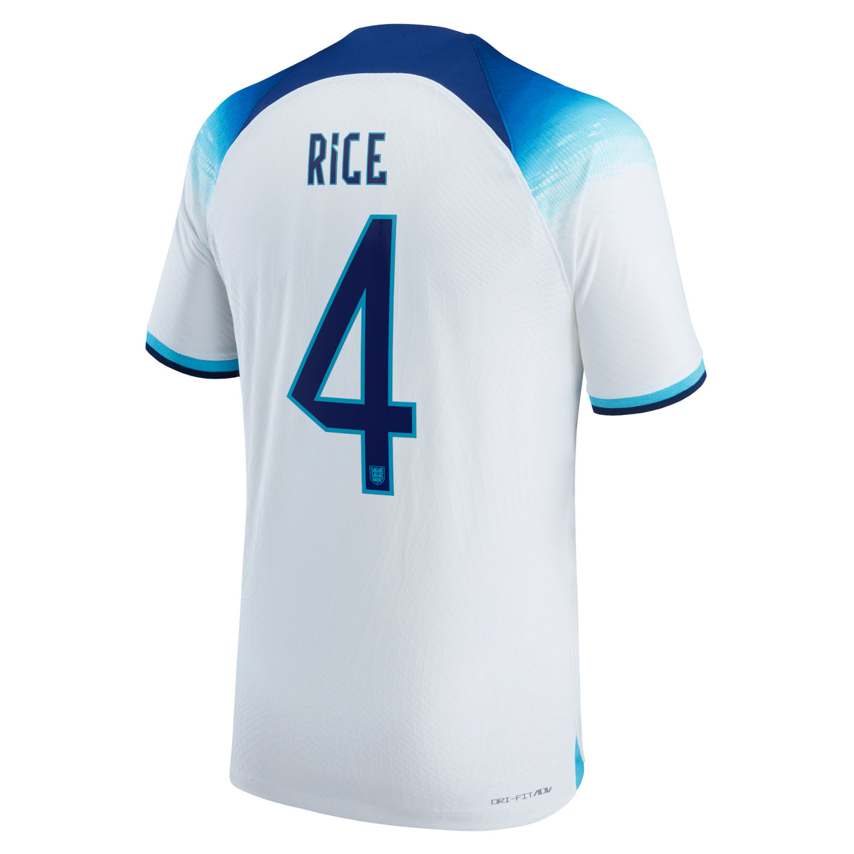 England Home Match Shirt 2022 with Rice 4 printing - Kit Captain