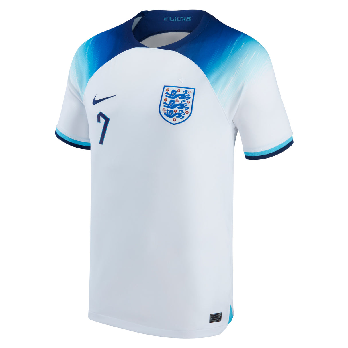 England Home Stadium Shirt 2022 - Kids with Grealish 7 printing - Kit Captain