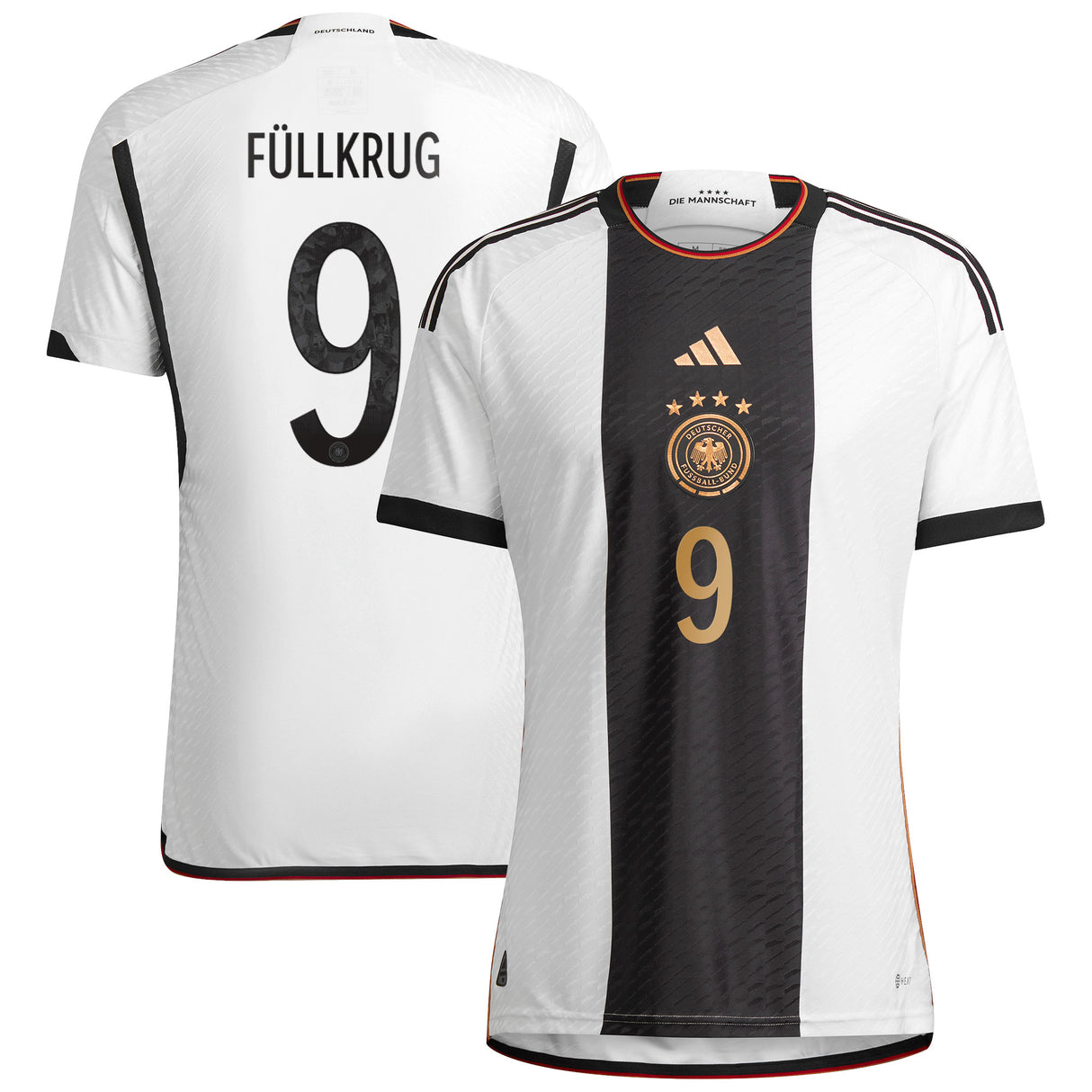 Germany Home Authentic Shirt 2022 with Füllkrug 9 printing - Kit Captain