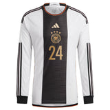 Germany Home Authentic Shirt 2022 - Long Sleeve with Adeyemi 24 printing - Kit Captain