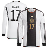 Germany Home Authentic Shirt 2022 - Long Sleeve with Brandt 17 printing - Kit Captain