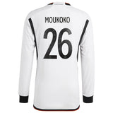 Germany Home Authentic Shirt 2022 - Long Sleeve with Moukoko 26 printing - Kit Captain