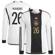 Germany Home Shirt 2022 - Long Sleeve with Moukoko 26 printing - Kit Captain