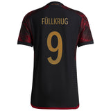 Germany Away Authentic Shirt 2022 with Füllkrug 9 printing - Kit Captain