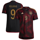 Germany Away Authentic Shirt 2022 with Füllkrug 9 printing - Kit Captain