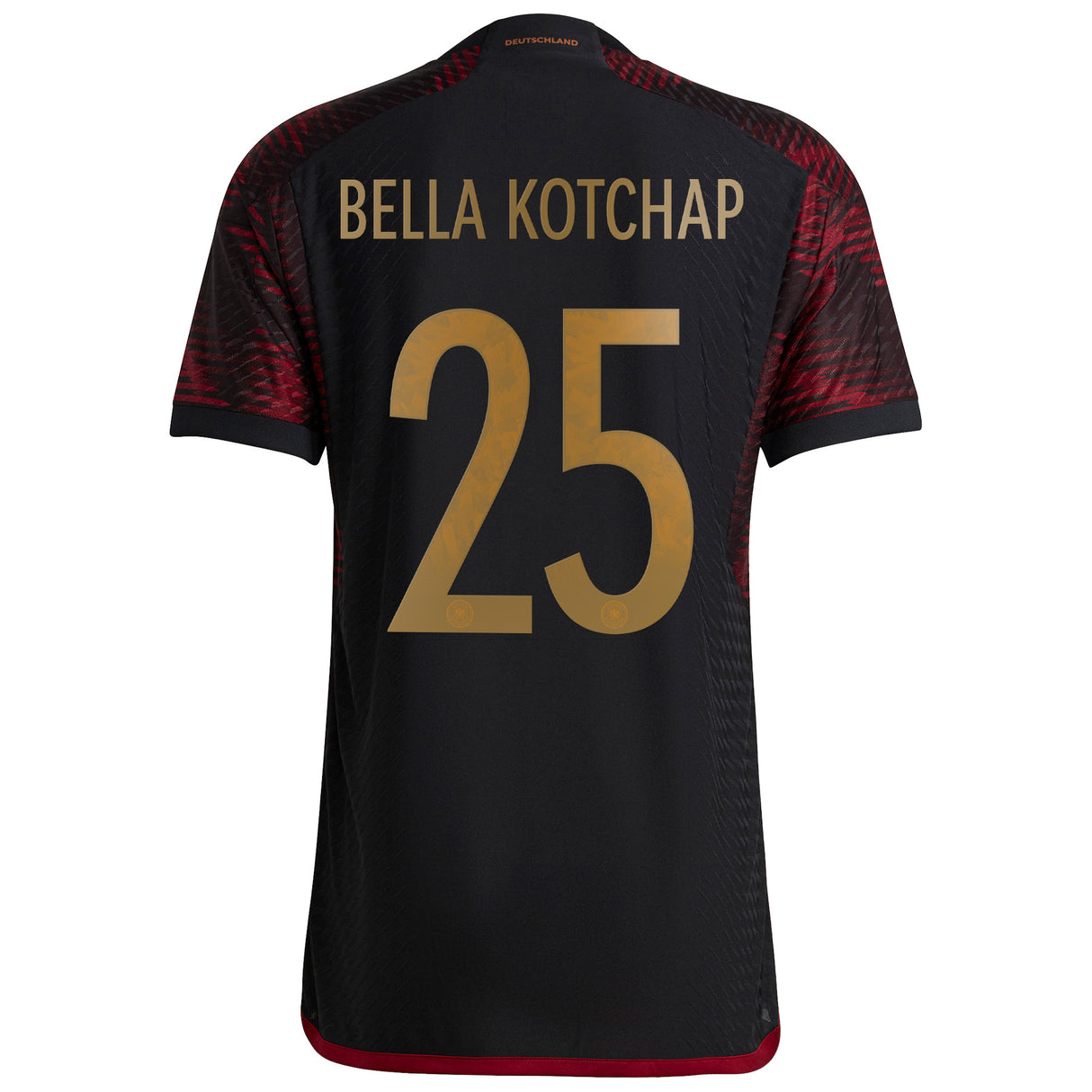 Germany Away Authentic Shirt 2022 with Bella Kotchap 25 printing - Kit Captain