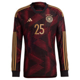 Germany Away Authentic Shirt 2022 - Long Sleeve with Bella Kotchap 25 printing - Kit Captain