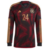 Germany Away Shirt 2022 - Long Sleeve with Adeyemi 24 printing - Kit Captain