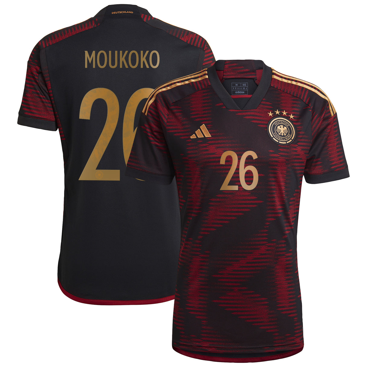 Germany Away Shirt 2022 with Moukoko 26 printing - Kit Captain