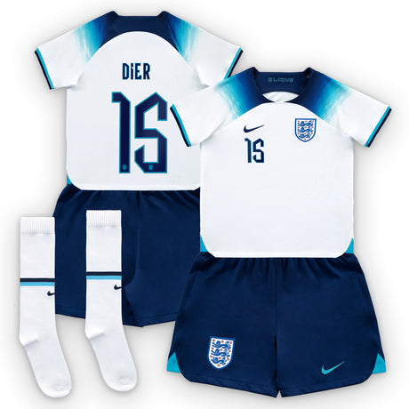 England Home Stadium Kit 2022 - Little Kids with Dier 15 printing - Kit Captain