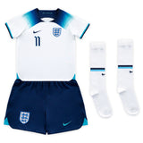 England Home Stadium Kit 2022 - Little Kids with Rashford 11 printing - Kit Captain