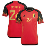 Belgium Home Authentic Shirt 2022 with Openda 24 printing - Kit Captain