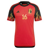 Belgium Home Authentic Shirt 2022 with T.Hazard 16 printing - Kit Captain