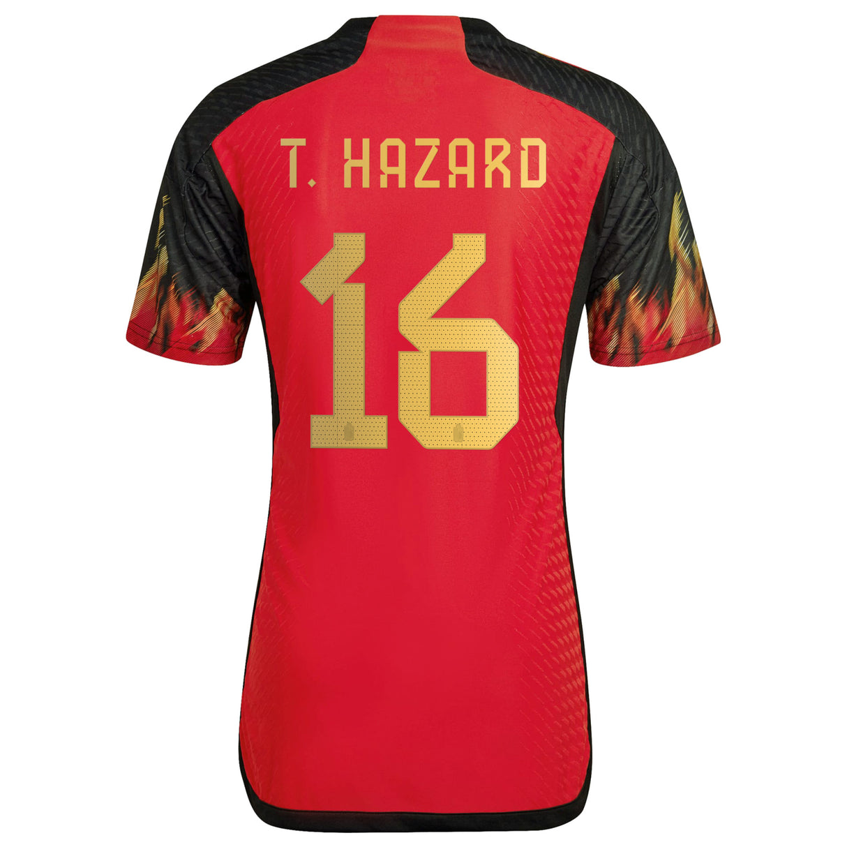 Belgium Home Authentic Shirt 2022 with T.Hazard 16 printing - Kit Captain