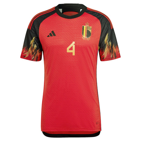 Belgium Home Authentic Shirt 2022 with Faes 4 printing - Kit Captain