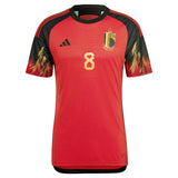 Belgium Home Authentic Shirt 2022 with Tielemans 8 printing - Kit Captain