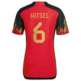 Belgium Home Authentic Shirt 2022 with Witsel 6 printing - Kit Captain