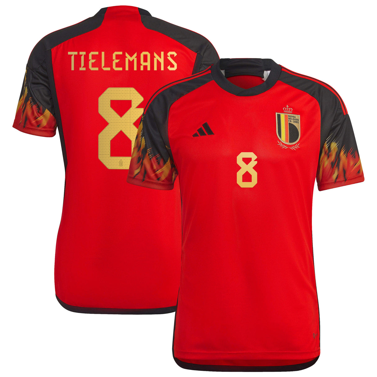 Belgium Home Shirt 2022 with Tielemans 8 printing - Kit Captain