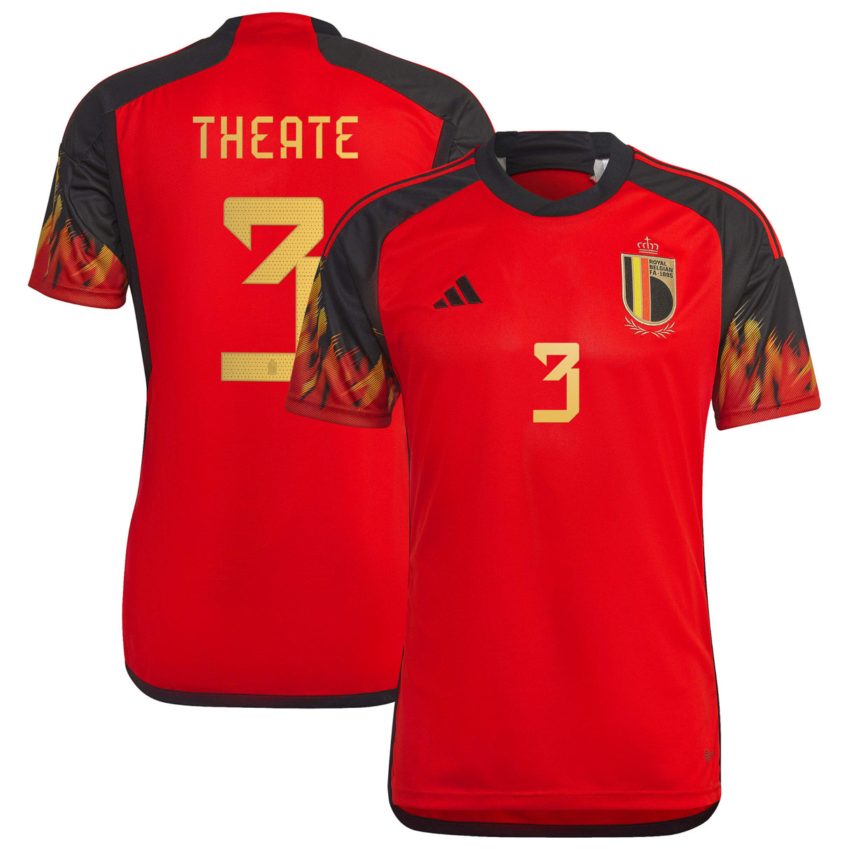 Belgium Home Shirt 2022 with Theate 3 printing - Kit Captain