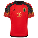 Belgium Home Shirt 2022 - Kids with T.Hazard 16 printing - Kit Captain