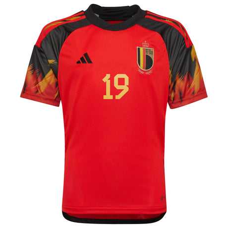 Belgium Home Shirt 2022 - Kids with Dendoncker 19 printing - Kit Captain