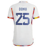 Belgium Away Shirt 2022 with Doku 25 printing - Kit Captain