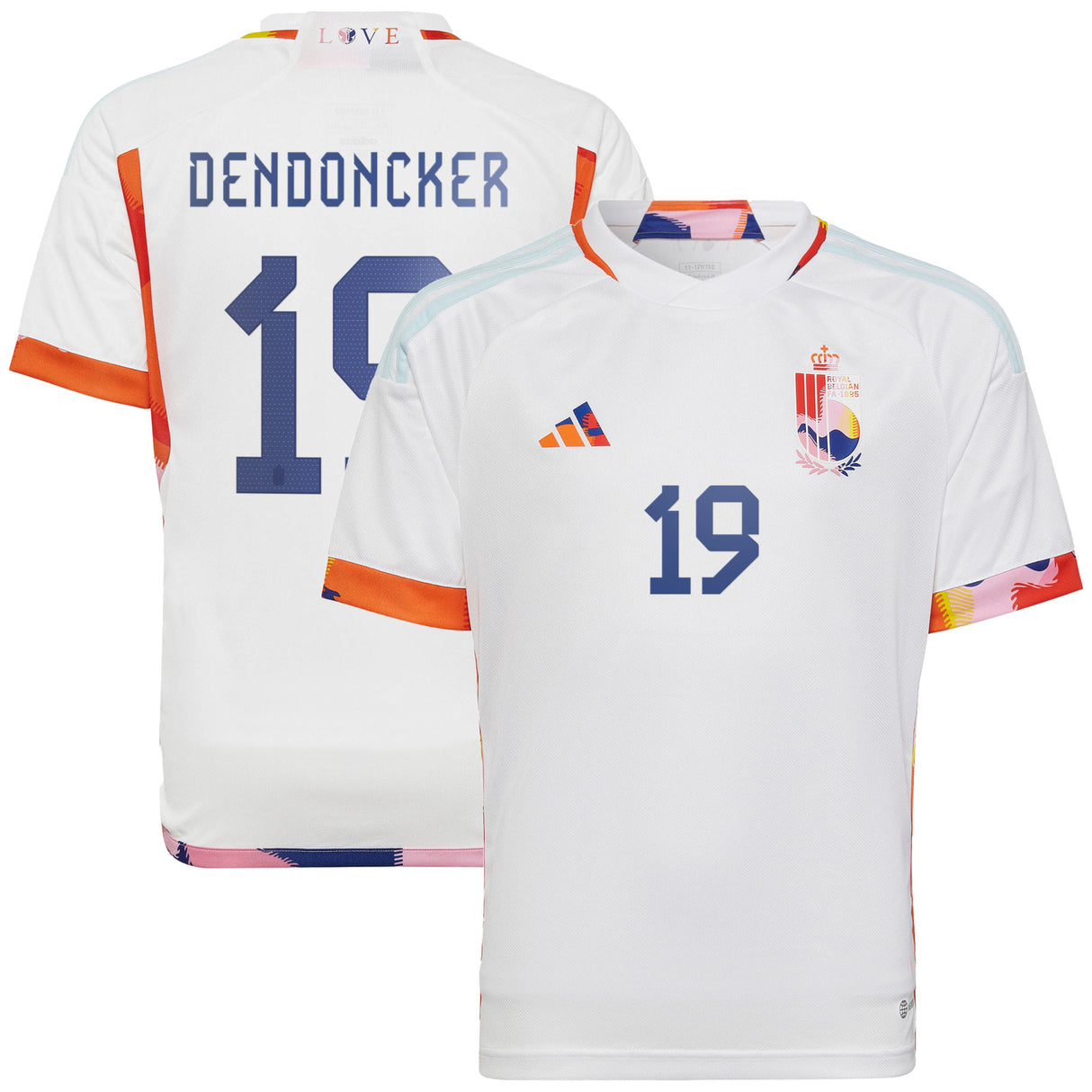 Belgium Away Shirt 2022 - Kids with Dendoncker 19 printing - Kit Captain