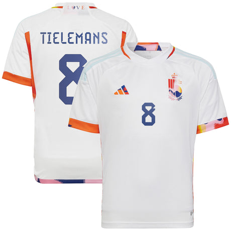 Belgium Away Shirt 2022 - Kids with Tielemans 8 printing - Kit Captain