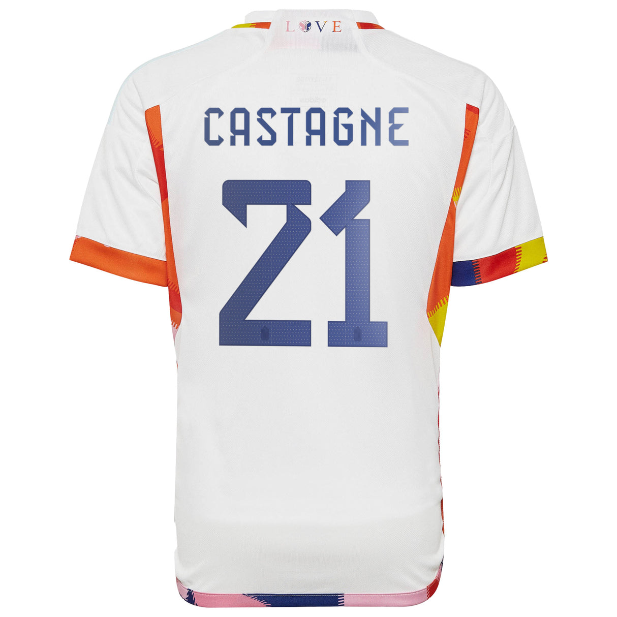 Belgium Away Shirt 2022 - Kids with Castagne 21 printing - Kit Captain